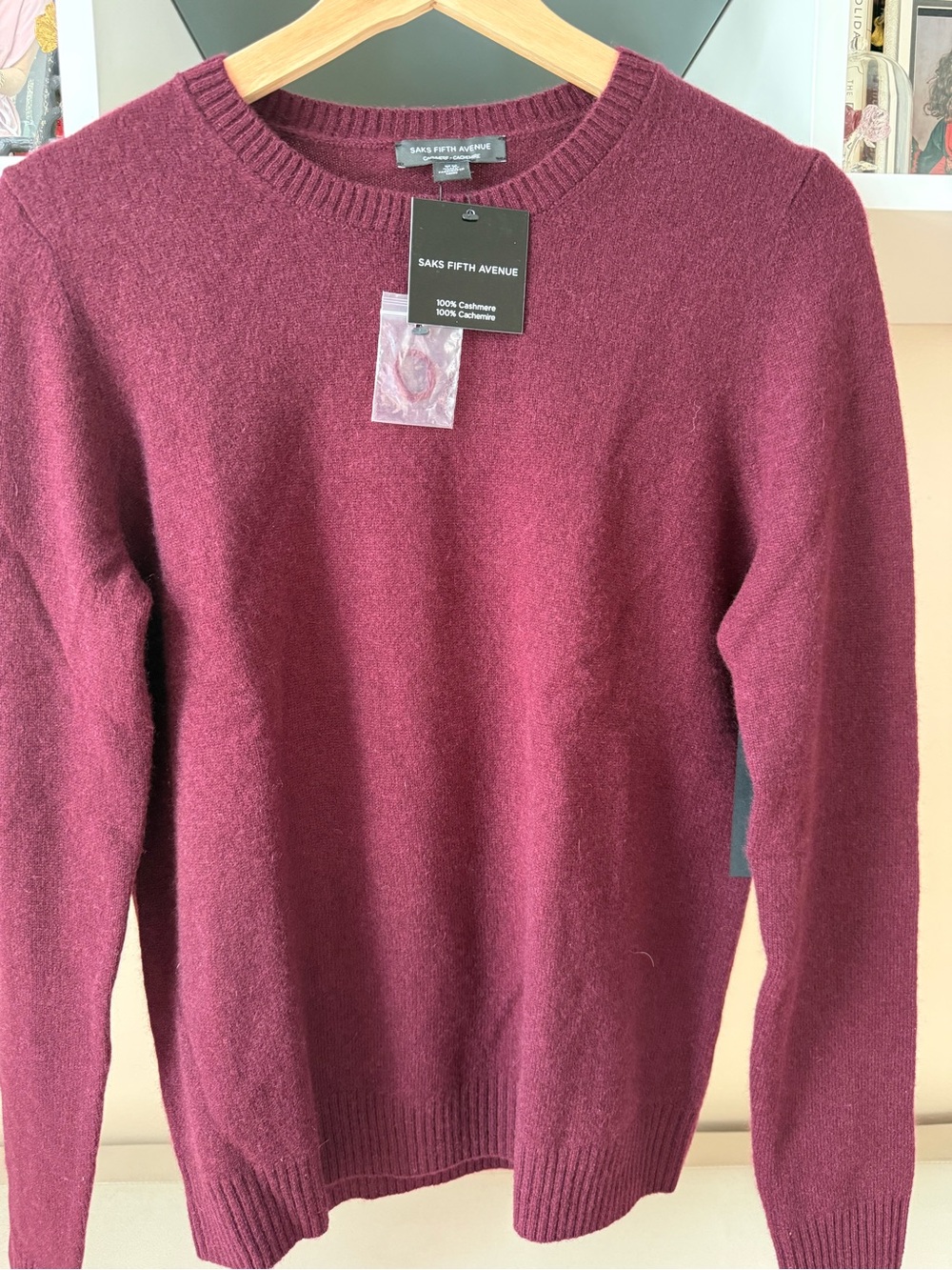 Saks Fifth Avenue  Cashmere Crewneck Sweater - Wine